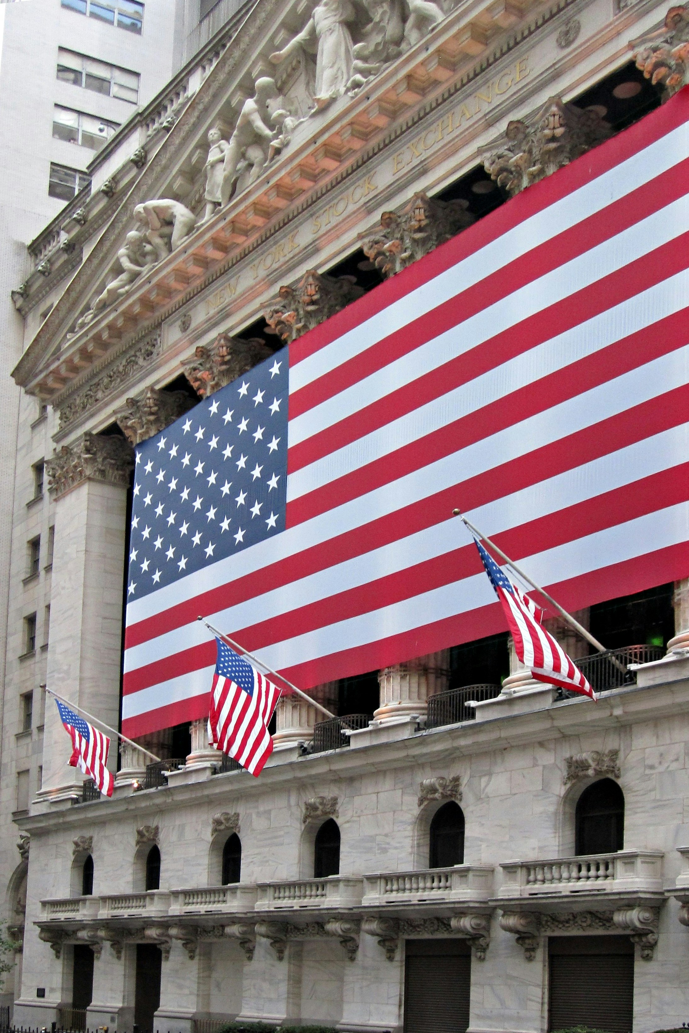 Financial market data on screens
