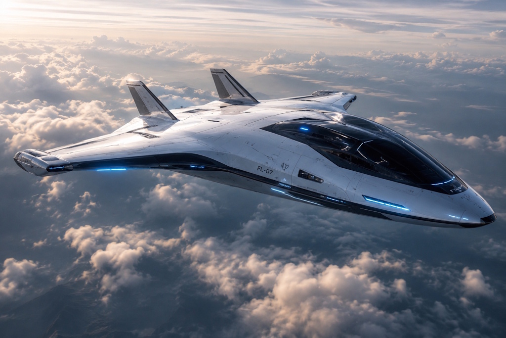 Close-up aerial view of a commercial aircraft wing above clouds — the geometry of the tube-and-wing design that advanced aerodynamic architectures are now competing to replace across four distinct design vectors