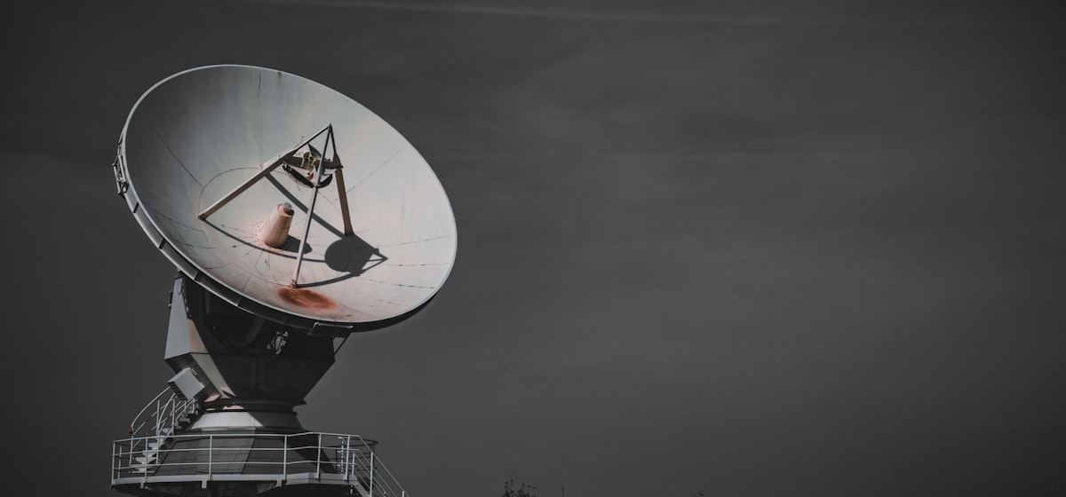 Radar installation against an overcast sky